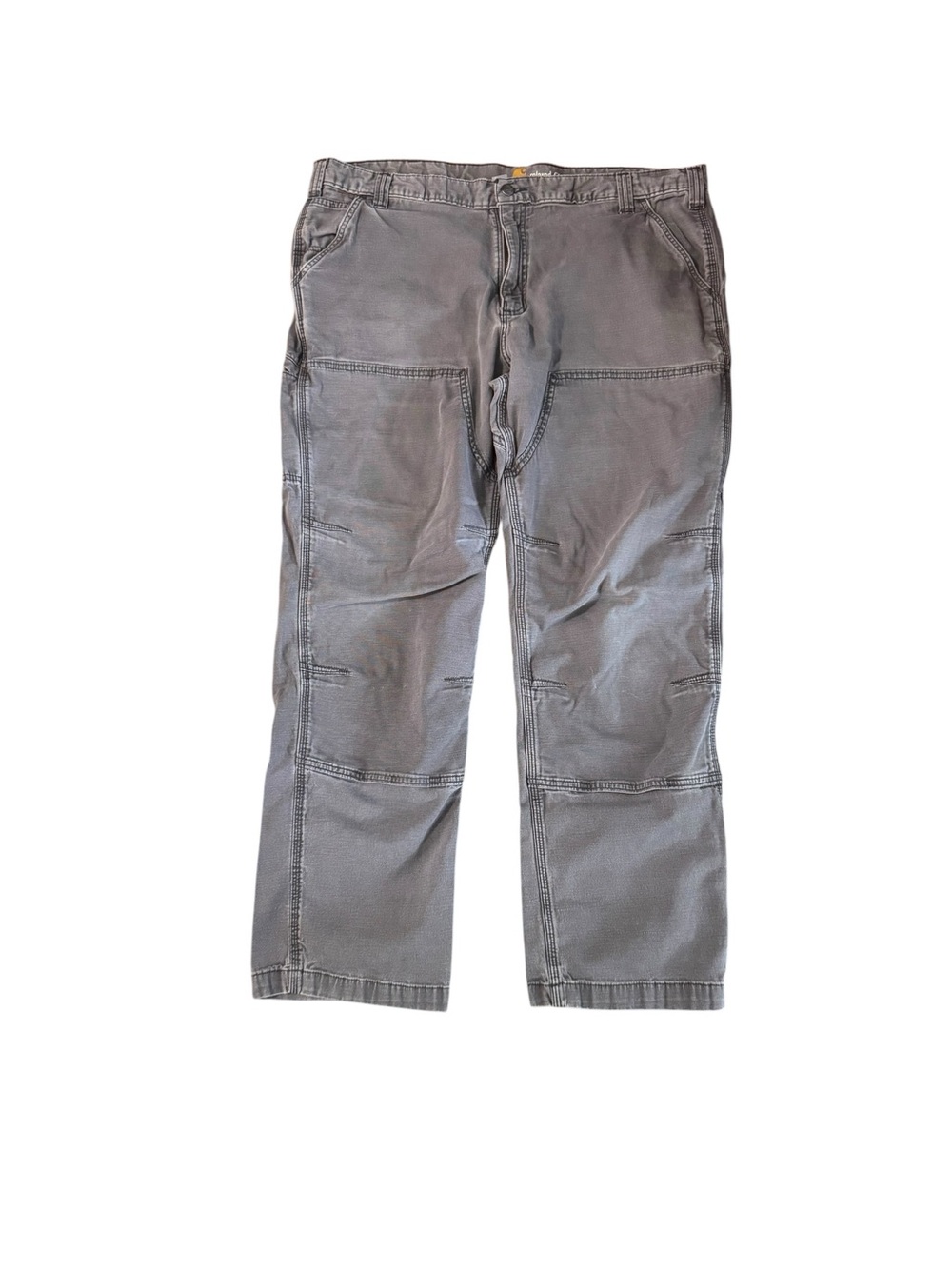 Carhartt Pants Mens 42x32 Gray Duck Canvas Relaxed Utility Double Knee Workwear